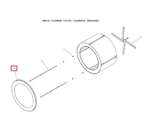 Диск опорный для барабана 12145122 (00D41011) для машины сушильной т.м FAGOR серии SR
