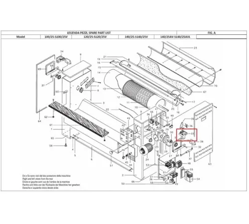 Опора крышки левая 12045027 (GR543014005502) для машины гладильной т.м. FAGOR серии PE