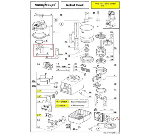 Держатель скребка 39639 для куттера с подогревом т.м. Robot Coupe серии Robot Cook