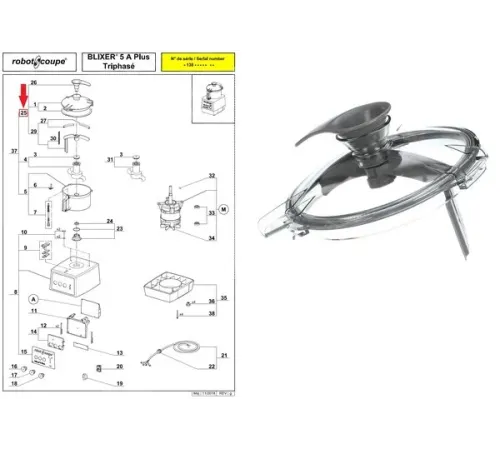 Крышка в комплекте 29882 для бликсера т.м. Robot Coupe серии Blixer