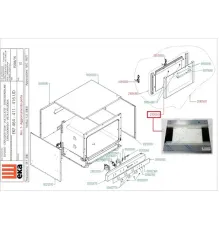 Стекло дверное наружное 21100341 для печи конвекционной серии EKF