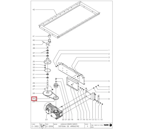 Цепь 12025097 (Z275008000) для машины посудомоечной т.м. FAGOR, серии FI