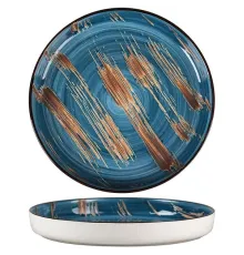 P.L.Proff Cuisine Тарелка с бортом Texture Dark Blue Lines (23 см) 70001270