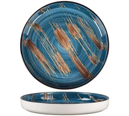P.L.Proff Cuisine Тарелка с бортом Texture Dark Blue Lines (23 см) 70001270 P.L.Proff Cuisine Тарелка с бортом Texture Dark Blue Lines (23 см) 70001270