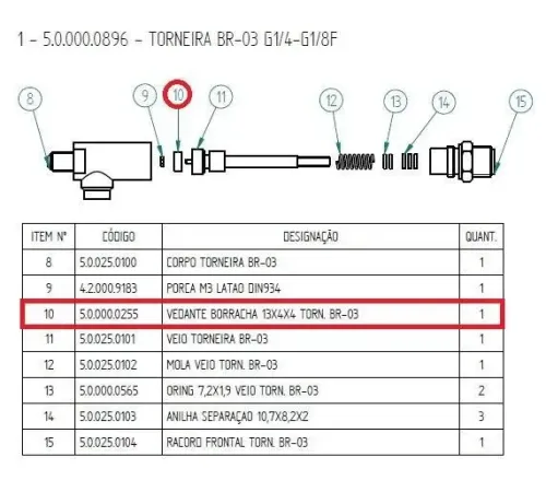 Кольцо уплотнительное 5.0.000.0255 для кофемашин т.м. Fiamma