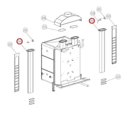 Теплообменник K0N1230A (комплект 2 шт.) для пароконвекционной газовой печи т.м. UNOX мод. XB813G