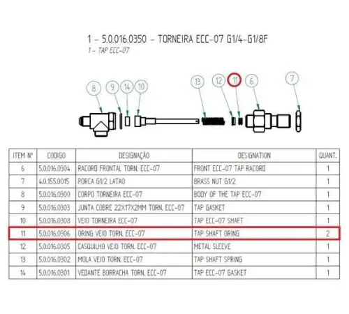 Кольцо 5.0.016.0306 для кофемашин т.м. Fiamma