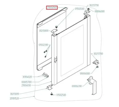 Стекло двери внутреннее в сборе 21004040 для пароконвектомата серии EKF