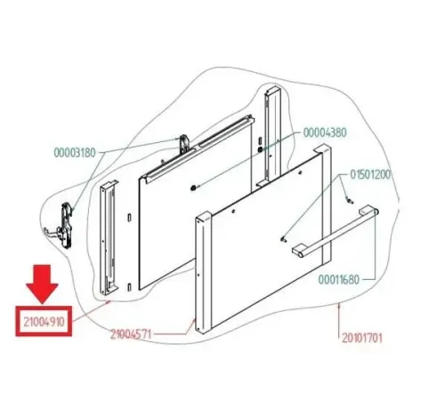 Стекло двери внутреннее в сборе21005210 (21004910) для печей конвекционных серии EKF