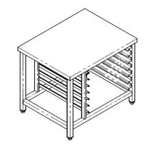 Подставка т.м. Vortmax 900х700х750 для пароконвектоматов Tecnoeka 1х7 ур. унив. напр