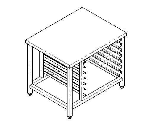 Подставка т.м. Vortmax 900х700х750 для пароконвектоматов Tecnoeka 1х7 ур. унив. напр