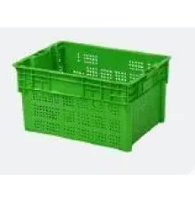 Ящик универсальный с перфорацией (600х400х312мм), зеленый