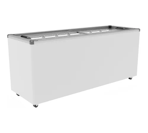 Низкотемпературный ларь с прямыми раздвижными стеклами Gellar серии CLASSIC, FG 700 C серый v25