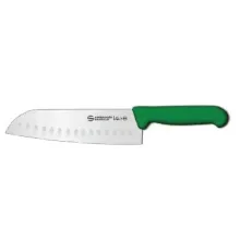 Нож Sanelli Ambrogio серии Supra Colore, SC50018G, Santoku с возд/карманами 180 мм, зеленый