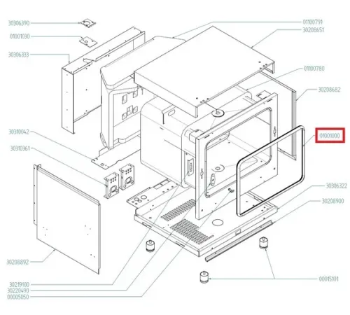 Уплотнение двери 01001000 для пароконвектоматов серии MKF