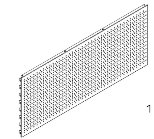 Панель перфорированная (L=665, H=200, T-BP 02200665, глянец, RAL 9003)