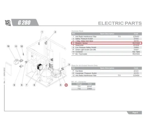 Датчик вращения R231028 для льдогенератора серии G