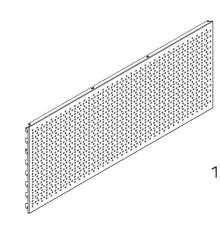 Панель перфорированная (L=1250, H=400, T-BP 02401250, глянец, RAL 9003)
