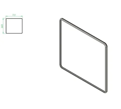 Уплотнение двери VXFO000446 д/печи пароконвекционной т.м. EKSI серии Snack Line, мод. ESL 071GD