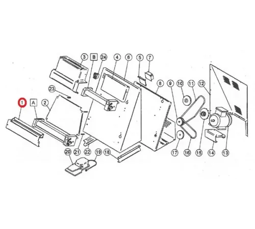 Крышка (оргстекло) RSR01_40/40P (#1) для машин тестораскаточных R40, R40P