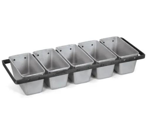 Форма хлебная алюм.литая №10-1 (195х100х95 мм), 5-секционная, с ручками, 600мм