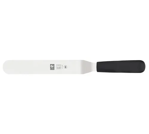 Лопатка 36 см. изогнутая раб. часть 20,5*3,5 см. нерж. узкая с пластик. ручкой, черная Icel /1 30189