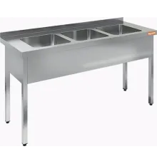 Ванна моечная, 3 мойки (500х400х250) НСО3М-18/6Б (1800х600х870h)