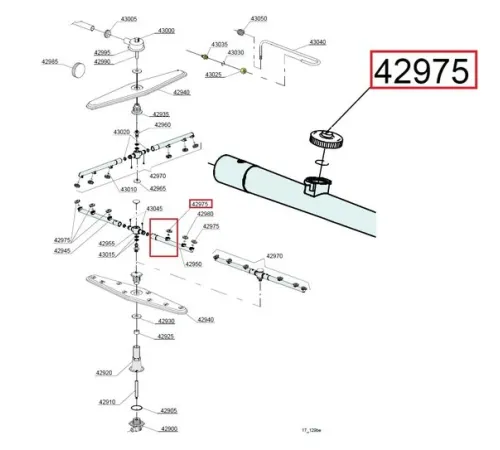 Форсунка для ополаскивания 10371 (42975) для посудомоечной машины т.м. DIHR, серии GS Форсунка для ополаскивания 10371 (42975) для посудомоечной машины т.м. DIHR, серии GS