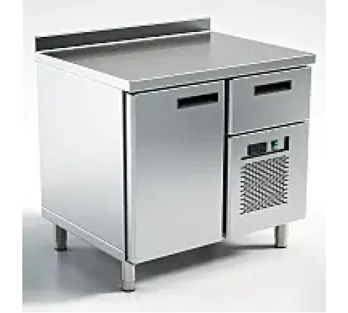 Стол среднетемпературный мод. TRG 860х700х850 (с бортом, дверь, моноблок, столеш. акрил, со стеклом)