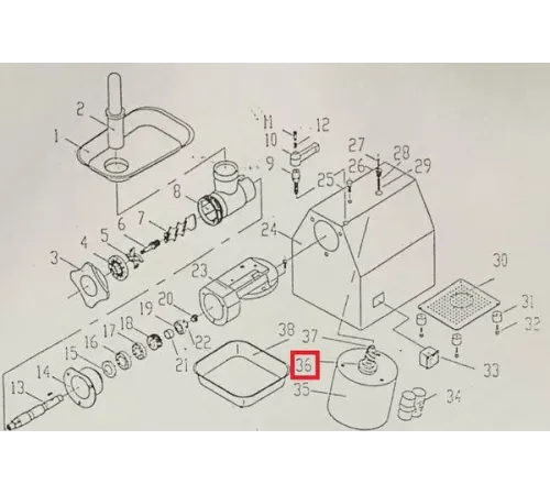 Вал червячный Z-TJ12-F-03 для мясорубки т.м. EKSI, серии TJ