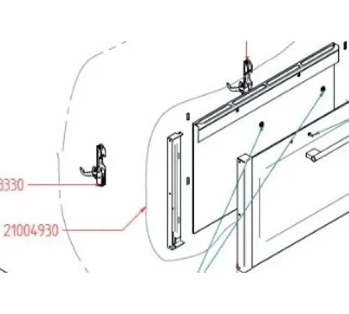 Стекло дверное внутреннее 21004930 для печи конвекционной серии EKF