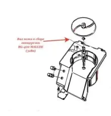 Вал ножа в сборе 3180 д/машины д/резки овощей т.м. HALLDE мод. RG-400