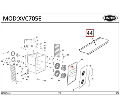 Панель дистанционная 0G1493A (1 шт.) для печи конвекционной электр. т.м. UNOX, серии XVC