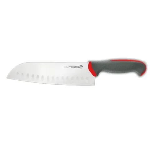 Нож Sanelli Ambrogio серии Tecna, TC50018R, Santoku с возд/карманами 180 мм, красный