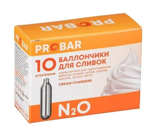 Баллончики для сифона для сливок ProBar (8г N20[10шт] сталь, 02140704)