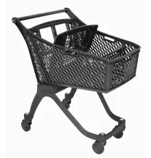 Тележка покупательская ТСЧ, пластик, 100л,цвет серый, комплектация полная,ручка серая без логотипа