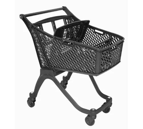 Тележка покупательская ТСЧ, пластик, 100л,цвет серый, комплектация полная,ручка серая без логотипа