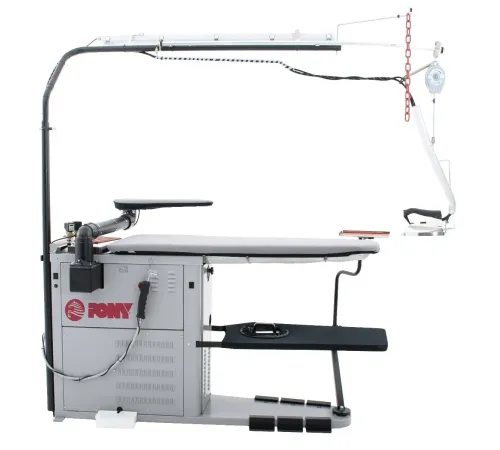 Стол гладильный Pony серии RECORD maxi + пар-р 20л, ТЭНы 18 кВт, F.3R, F.4R, доп педали, осв., рельс, подвес